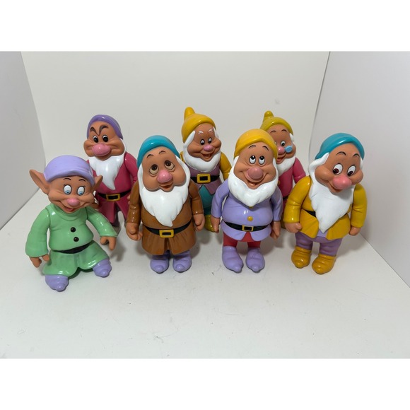 Disney Other - Disney Seven Dwarfs Snow White PVC Action Figure Set Vintage Thailand Complete 7